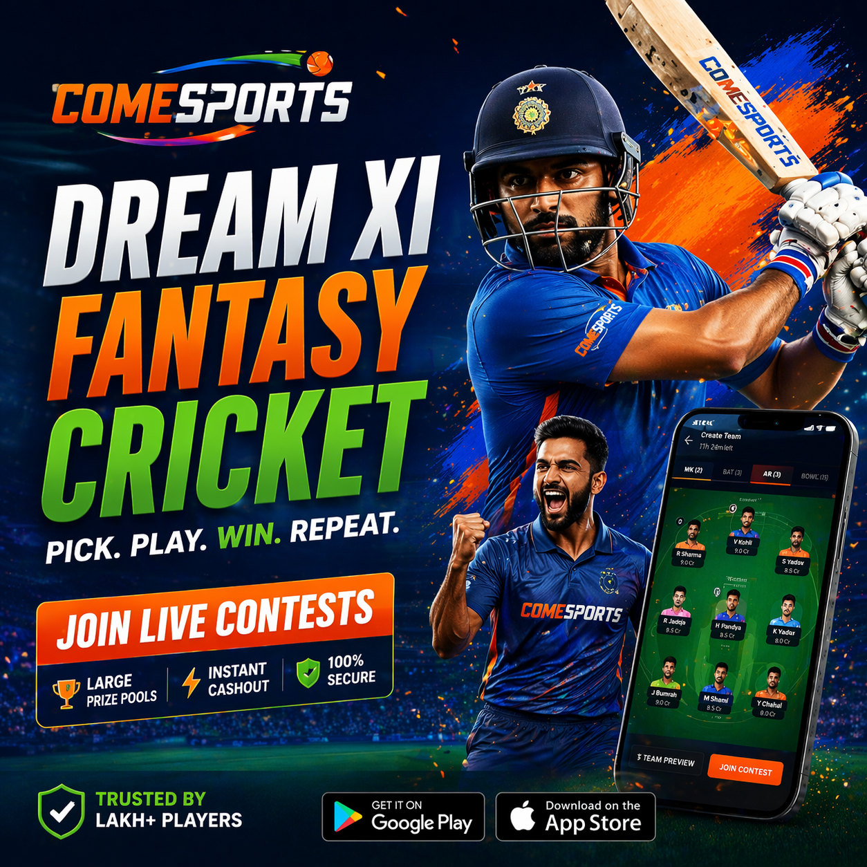 Come App Max fantasy sports main visual